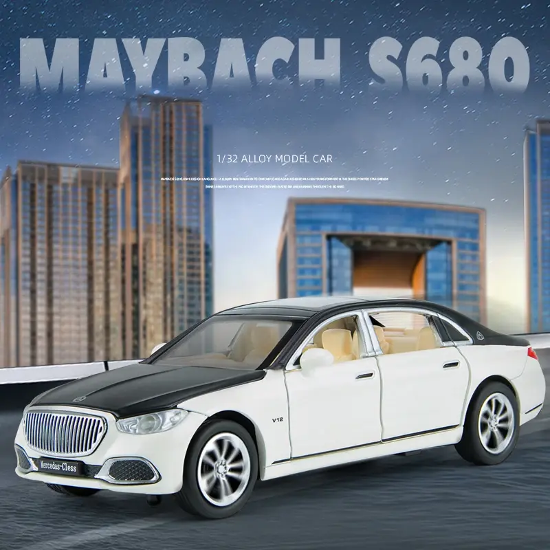 1:32 Mercedes Benz Maybach S680 Alloy Car Diecast Model car figure collection Simulation Sound Light Pull Back car figures