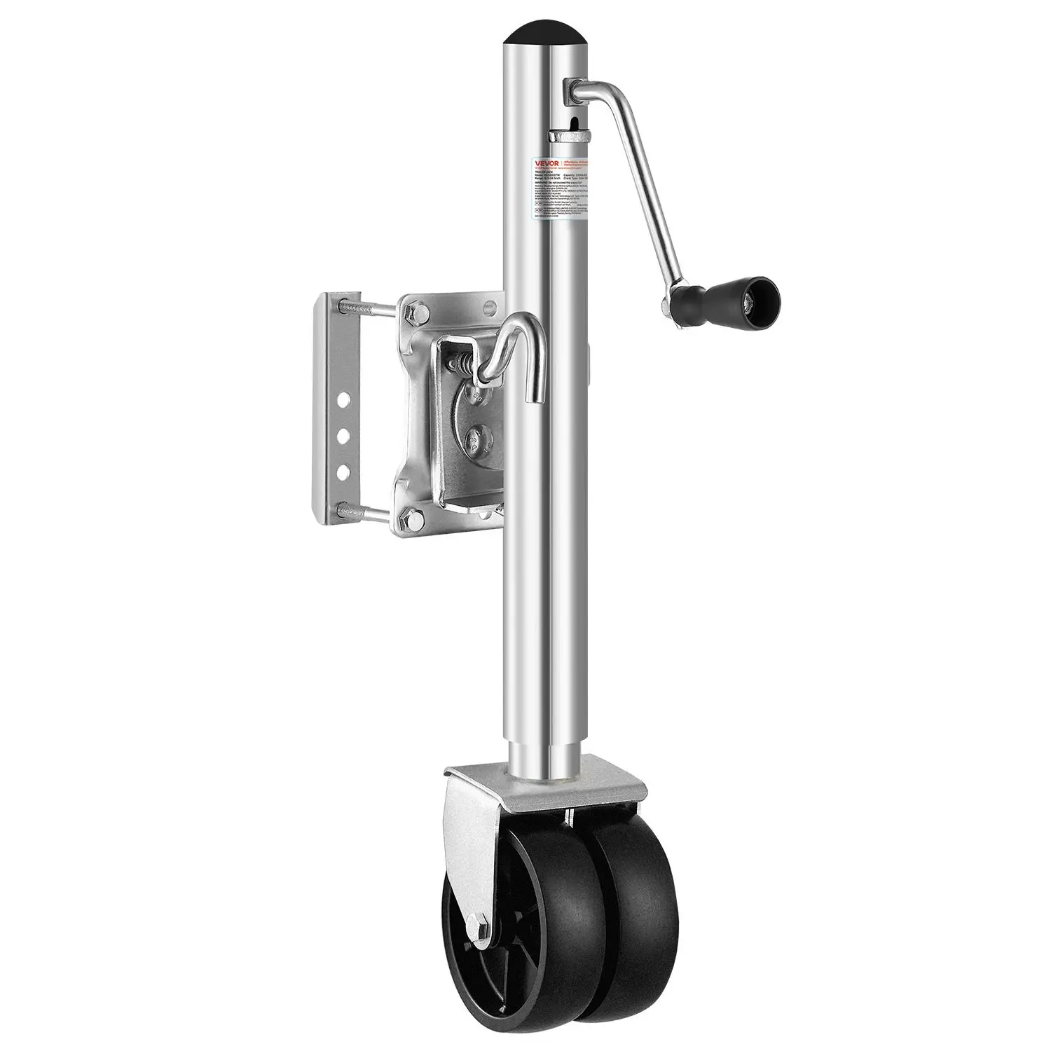 【summerfinds】VEVOR Trailer Jack with Wheel, 2000 lbs Load Capacity, Heavy Duty Swivel Boat Trailer Jack with PP Single Wheel & Ergonomic Handle, 12-inch Lift, Fit for RVs, Boats, Horse Trailers, Utility Trailers