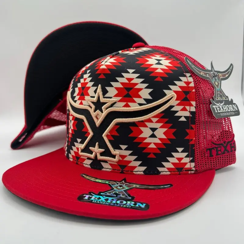 CERRALVO RED & BLACK TEXHORN CAP