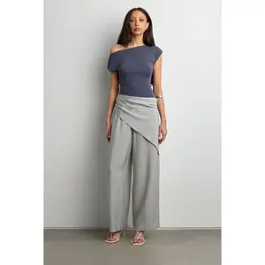 ASYMMETRICAL OFF THE SHOULDER CAP SLEEVE SWEATER