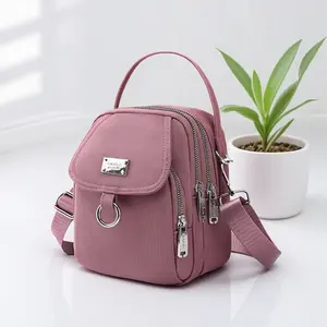 Lightweight Water-Resistant Nylon Sling Bag for Women, Fashionable Crossbody Bag, Crossbody Casual Daypack with Adjustable Strap, Multi-Compartment Organizer for Travel, Commute, Shopping & Outdoor Activities