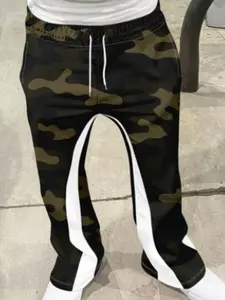Men's Loose Camouflage 3D Print Bell Bottom Pants, Casual Sports Pants, Casual Athletic Pants, Athleisure Style Pants, Streetwear Fashion, Hip Hop Retro Long Pants