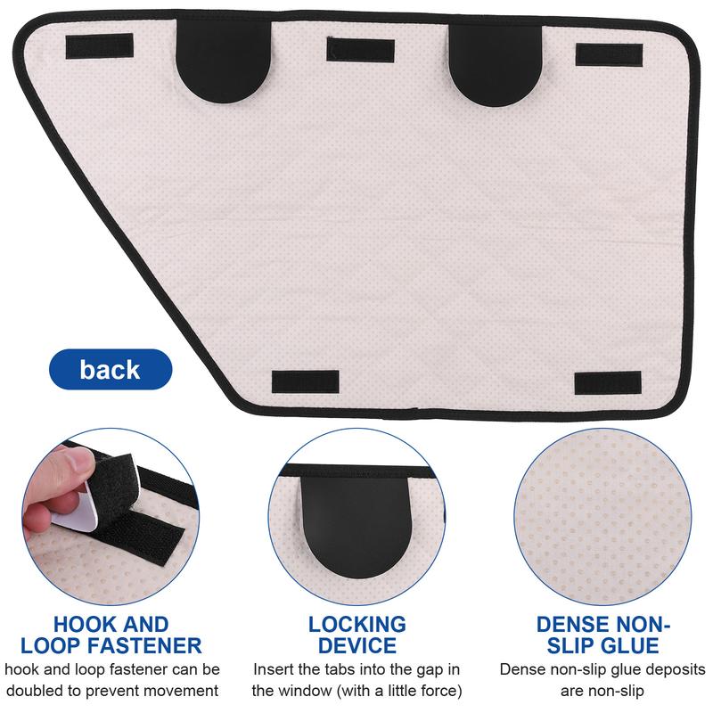 2Pcs Waterproof Car Door Protector - Heavy Duty Dog Car Door Cover for Truck, SUV & Sedan, Interior Pet Scratch Guard with Secure Window Tabs (Black)