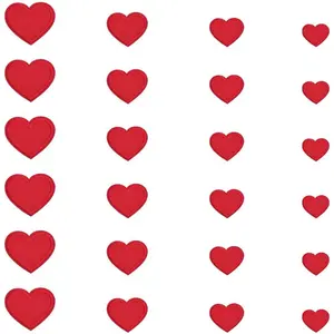 24 count Red Heart Shape Iron on Patches, Red Hearts Patches, Red Heart Iron on Patch,  Red Heart Patches, Cute Mini Heart Iron-on sew-on Patches, Heart Shaped Iron On Patches