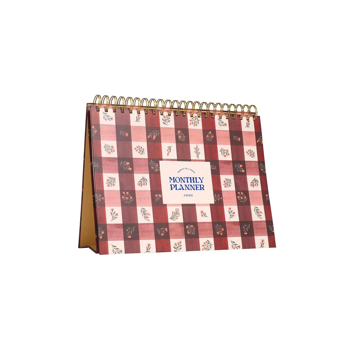 Papier Floral Gingham Monthly Desk Pad