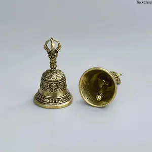 Handcrafted Carved Bronze Hand Bell, Premium Handheld Shaker Bell with Clapper Handle, Produces Calming Soothing Tones for Relaxation and Meditation, Ideal for Ceremonies, Weddings, Schools, and Festive Occasions,outdoor gift