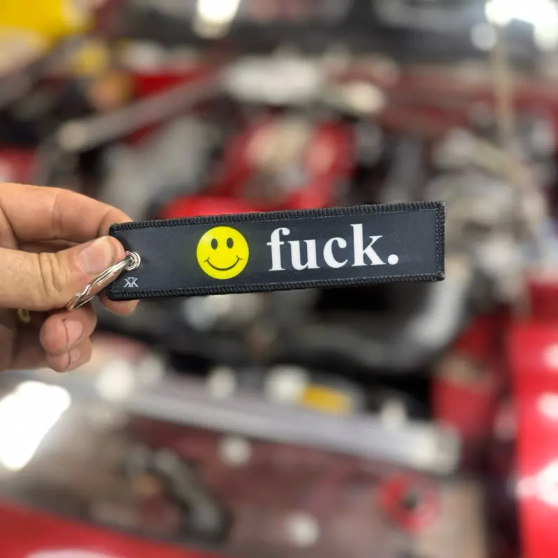 Smiley Face Profanity Key Chain, Bold Statement Key Tag