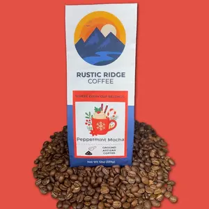 Peppermint Mocha Ground Coffee - Smooth Robust Peppermint Flavors - Rich Indulgent Taste - 12oz