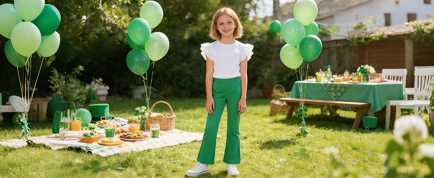 Girls' Bell Bottoms Flare Leggings - 5-14 Years, School Uniform Pants, Casual Wear Bottoms