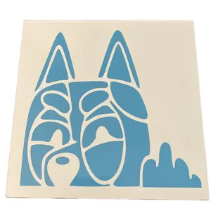 Muffin Car Decal - Blue Design Featuring Dog Face and Dog Ears - Ideal for Home Decor and Personalization