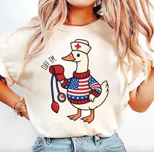 4th of July Nurse Goose T-Shirt, Nurse Life Tee, Silly Goose Nurse Shirt, ER Nurse Shirt, Independence Day Medical Hoodie, RN Nurse Gift For Her Him