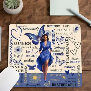 Queen-Themed Positive Affirmations Inspirational Mouse Pad, Desk Accessories, Motivational Desk Mat, Rubber Anti-slip Work Pad for Daily Use, Suitable for Laptop, Work, Study, Family