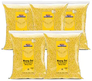 Rani Moong Dal (Split Mung Beans Without Skin) Lentils Indian 128oz (8lbs) 3.63kg x Pack of 5 (Total 40lbs) Bulk ~ All Natural | Gluten Friendly | Non-GMO | Kosher | Vegan | Indian Origin