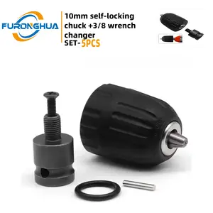 3/8-24UNF Keyless Drill Chuck Adapter Impact Drill Bits Holder 0.8-10mm Patented Locking Function Fast Change Anti-Slip Tool Accessories