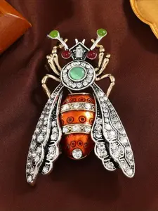 Vintage Design Moths Insect Rhinestone Brooch, Unisex Rhinestone Exquisite Clothing Coat Corsage, Fashion Accessories for Women & Men, Flower Brooch Pin