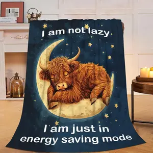 Highland Cow Blanket Soft Warm Cute Cattle Plush Throw Blanket Cozy Sleeping Flannel Fleece Bedding Stuff Animal Decor Blanket Gifts For Lover Girls Boys Kids Women Adults Bed Travel 40"X50"