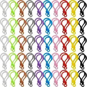 300PCS Multicolor Lobster Clasp Keychain Plastic Lanyard Clips Plastic Lobster Claw Clasps Backpack Clips for Kids Plastic Keychains for Crafts Keychain Hook DIY Handmade, Toys Craft Clasps