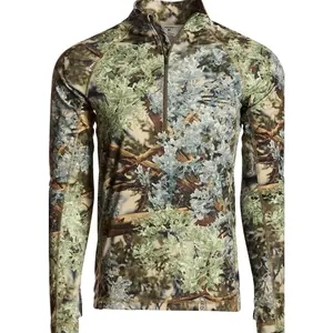 Unisex Oversized Camo Fleece Pullover – Quarter Zip Long Sleeve, Warm Tactical Hunting Top