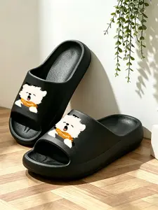 Women's Cartoon West Highland Terrier Print Eva Slippers, Non-Slip Bathroom Shoes, Casual Indoor/outdoor Wear, Soft Comfortable Footwear