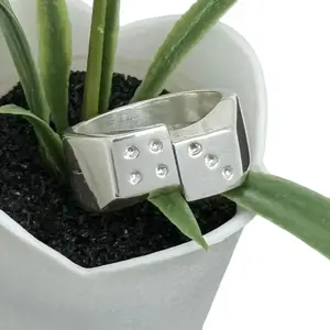 Lucky 7 Dice Ring Hand Carved In Solid Sterling Silver 925 Custom Made To Order (Hand Crafted) Gift For Craps Players, Or Casino Fans