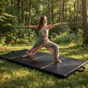 6.2x3 ft Gymnastics Mat, 5-fold (1.3 inch thick) / 4-fold (2 inch thick) Tumbling & Exercise Pad, Folding Floor Mat for Home Workouts, Yoga, Pilates, Aerobics and Martial Arts Training