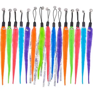 Cat Toy Worm Refills 15 Pieces Interactive Cat Wand Attachments Worms Toy for Indoor Cats