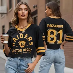 Heated Rivalry Crop Top Football Jersey, ROZANOV & HOLLANDER Jersey, Connor Storrie Shirt, Ilya Rozanov Shane Hollander