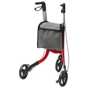VEVOR 3 Wheels Rollator Walker for Seniors, Lightweight Aluminum Foldable Rolling Walker with Adjustable Handle, Outdoor Trio Mobility Walker with Large Wheels & Spacious Storage Bag, 260LBS Capacity