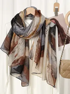 1pc Muslim shawl scarf suitable for women, lightweight and sun resistant, suitable for daily wear and travel, soft and fashionable accessories suitable for taking photos Convenient and easy to wear Muslim headscarf cover Hijab