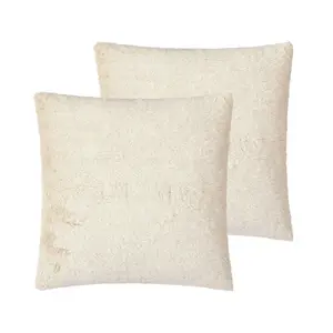 Better Homes & Garden 20" x 20" 2pk Faux Tip Dyed Fur Decorative Pillows, Beige