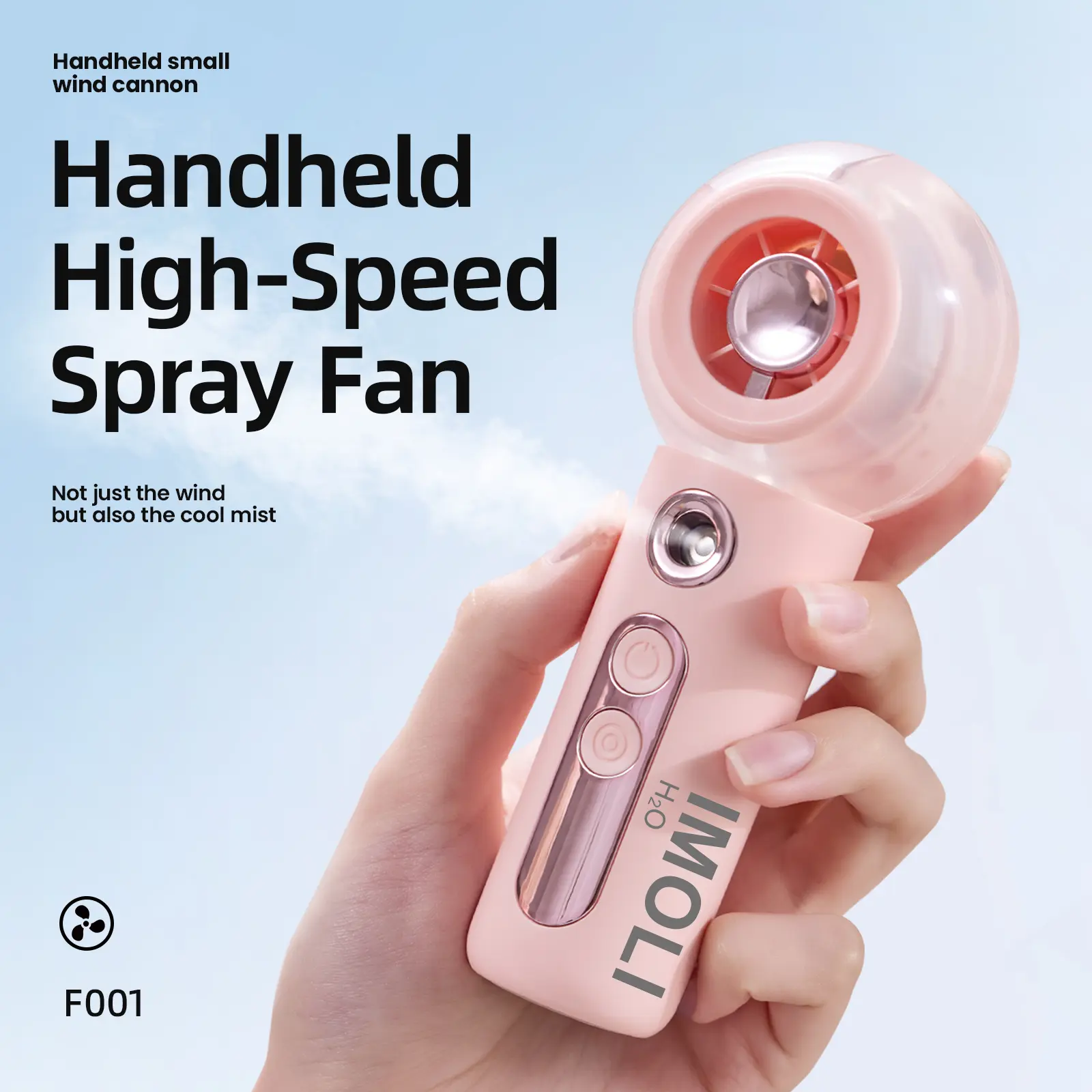 New 2026 handheld misting fan, portable USB rechargeable mini fan, 3 adjustable speeds, providing a faster cooling experience, suitable for summer, travel, and outdoor activities,