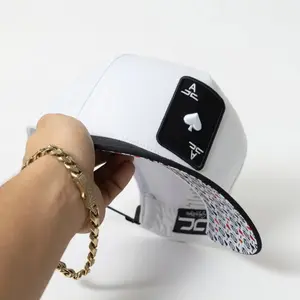 Poker Card Snapback Hat, Black Baseball Cap, Adjustable Unisex Streetwear Hat , Playing Card Design Cotton Blend Breathable Casual Trendy Cap Gift