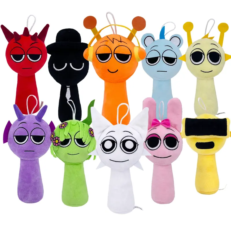 10PCS Sprunki Plush Gift Bundle. Soft Comfort Kawaii Plushies for Kids Bedroom Desk Room Decor. Funny Birthday Gag Gift Graduation Present for Teens Boys Girls Game Fans Gen Z Summer Camp 2026 backtoschool