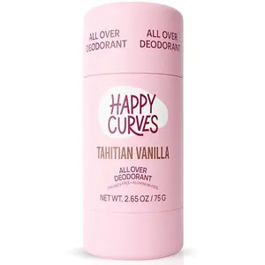 HAPPY CURVES Whole Body Deodorant for Women - Aluminum-Free - All Day Layer of Full Body Protection for Odor Control, Sensitive Skin, & Private Parts (2.65 Ounce (Pack of 1), Tahitian Vanilla)