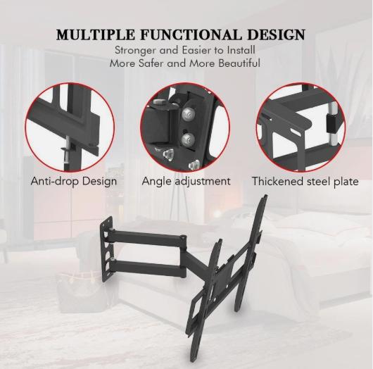 Full Motion TV Wall Mount Bracket 32"37"42"46"50"55"60"65" inch LCD LED OLED