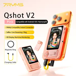 7RYMS Qshot V2 Magnetic Phone Selfie Monitor Screen, Support 4K 60fps Wired Recording, Using Phone Rear Camera for Selfie Vlog LiveStream TikTok, Compatible with Android iPhoneHarmonyOS