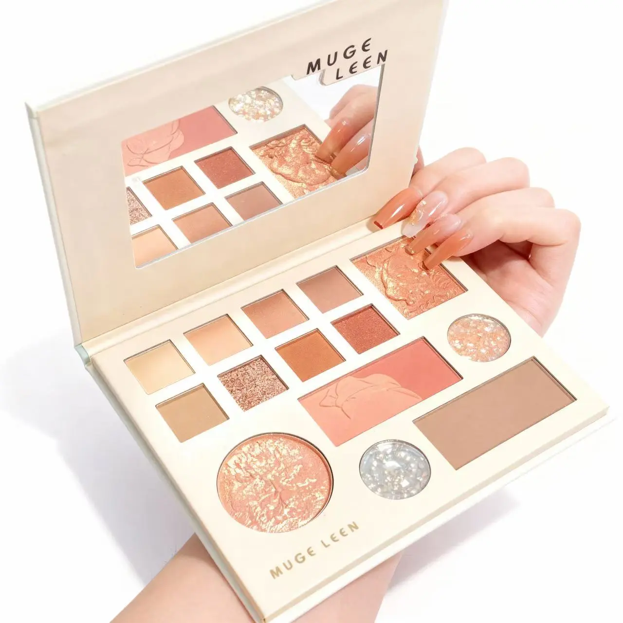 Tiger 3D Carved Eyeshadow Palette - 8-in-1 Makeup Products Kit with Shimmer, Blush, Highlighter, Long-Lasting, Waterproof, Gluten-Free Formula, Mirror, Valentine's Day & Halloween Gifts for Adults, Highly Pigmented Palette