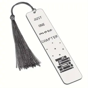 Stainless Steel Bookmark, 1 Count Letter Pattern Bookmark with Tassel, Book Mark for Book Lovers, Retirement Gifts, Farewell Gifts