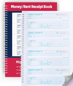 Money Rent Receipt Book,7.9x11.22 Inches 3 Part Carbonless,Receipt Book with Carbon Copies,Cash Receipt Book,100 Sets per Book