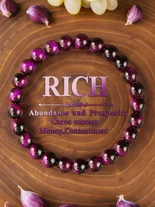 Natural Crystal Tiger Eye Beaded Bracelet, Healing Crystal Bracelet, Attracts Money Wealth Prosperity Spiritual Jewelry Gift for Friends, Small Parts Choking Hazard