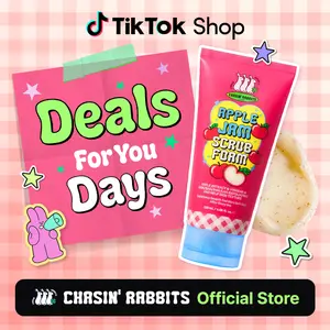 CHASIN' RABBITS Apple Jam Scrub Foam 4.05 Fl Oz, Exfoliating & Hydrating Cleanser with Triple Scrub Particles, pH-Balanced, Apple-Infused Face Wash for Smooth & Radiant Skin, Korean Skincare