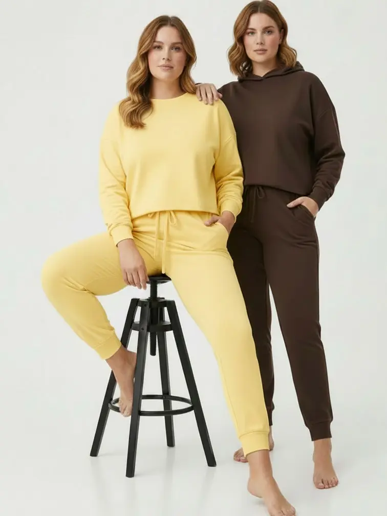 Plus-size women’s drawstring waist sweatpants, comfortable, soft, and stylish, suitable for everyday wear and fitness/yoga.