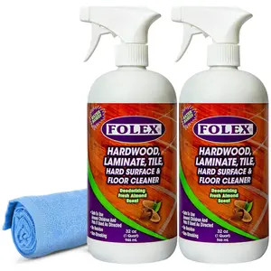 FOLEX Hardwood & Floor Cleaner – Streak-Free, Fast-Drying for Hardwood, Laminate, Tile, Vinyl & Sealed Floors – Lifts Dirt, Grease, Grime & Residue for a Fresh Clean Shine – 32 oz Bottle, 2 Pack