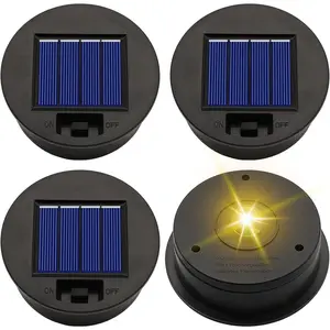 Solar Light Replacement Top  4 Pack(Top Size 3.31 inch,Bottom Size 2.83 inch) 7 Lumens Lantern   LED Replacement Light Decorations for Outdoor Garden, Patio,Pathway,Yard