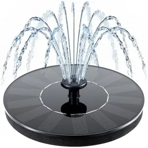 Solar Bird Bath Fountains, Upgrade 1.4W Solar Fountain Pump with 6 Nozzles, Free Standing Floating Solar Powered Water Fountain Pump for Bird Bath, Garden, Pond, Pool, Outdoor