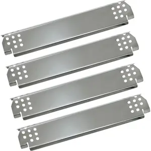(4-pack) Stainless Steel Grill Heat Plates Replacement for Home Depot Nexgrill 4 burner 720-0830H, 5 Burner 720-0888, 720-0888N, 720-0882A, 720-0882S, 6 Burner 720-0896B, 720-0898