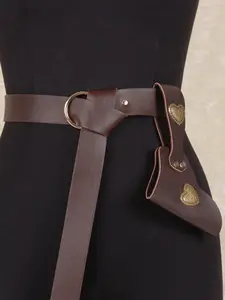 2 Pcs Medieval PU Leather Belt Set, Viking Knight Role Play Knife Sheath, Pirate Sword Scabbard, Renaissance Viking Faire LARP Halloween Cosplay Costumes