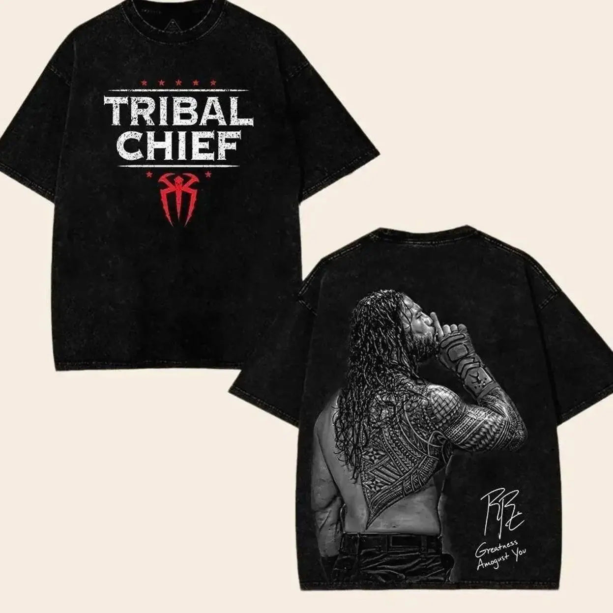 Roman Reigns Tribal Chief WWE Bloodline Vintage Wrestling Graphic T Shirt Head of the Table Champion Fan Unisex Retro Wrestling Tee1