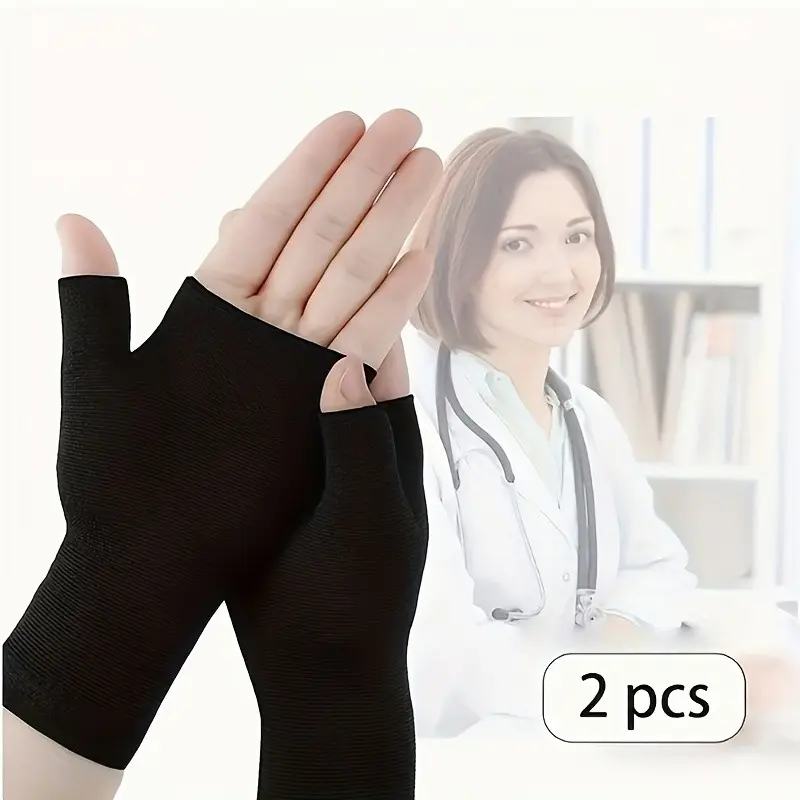 Thumb and Wrist Compression Gloves, Elastic Joint Support, Knitted Fabric, Polyester Material, Unisex, Ideal for Sports & Daily Use, Joint Compression Supports