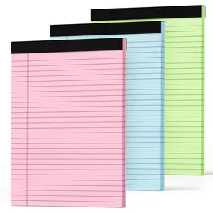 Legal Pads 8.5 x 11 Colored Note Pads, 3 Pack Lined 8.5x11 Notepads, Pink Legal Pad Notebook Paper 30 Sheets Per Pad, Lined Writing Paper for Home Office Daily Supplies